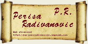 Periša Radivanović vizit kartica
